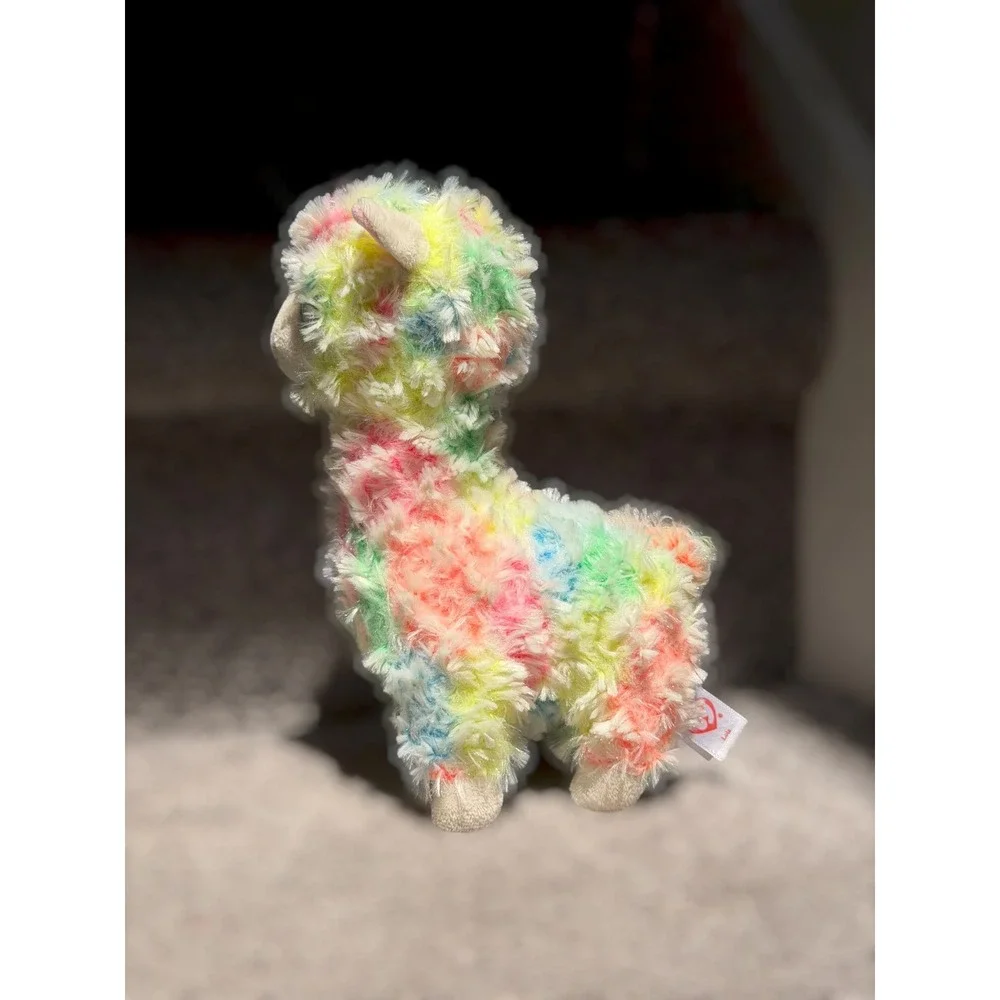 TY Beanie Boos Lola Rainbow Llama Plush 8